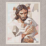 Алмазна мозаїка/вишивка Релігія. Ісус з вівцею 40*50 см Ідейка AMO 8189, фото 2