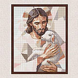 Алмазна мозаїка/вишивка Релігія. Ісус з вівцею 40*50 см Ідейка AMO 8189, фото 3
