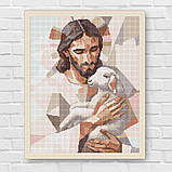 Алмазна мозаїка/вишивка Релігія. Ісус з вівцею 40*50 см Ідейка AMO 8189, фото 7