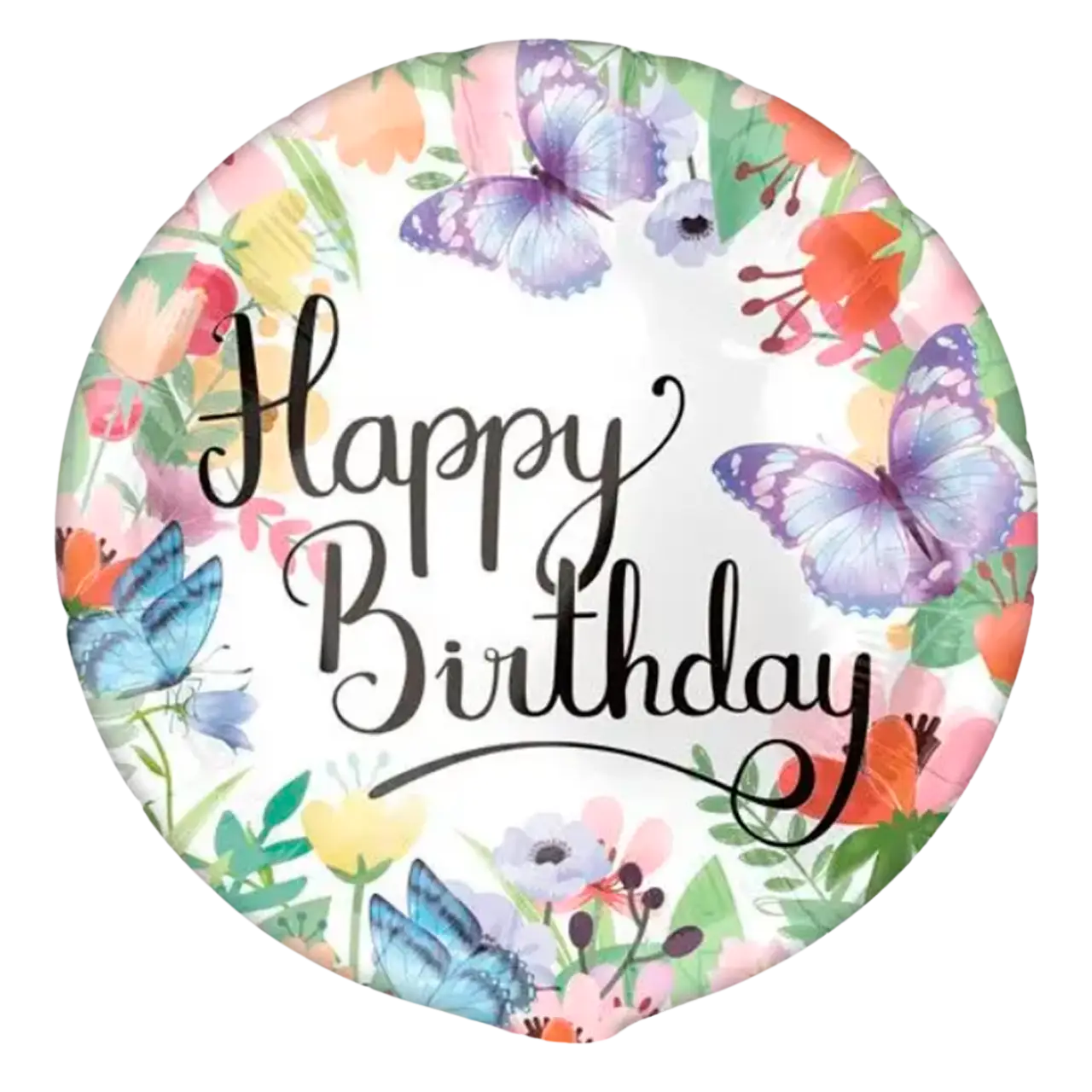 Фольгована кулька круг "Метелики" 18"(45см) 1шт.