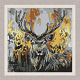 Алмазна мозаїка/вишивка Золотий олень 40*40 см Ідейка AMO 8257, фото 2