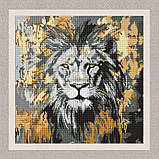 Алмазна мозаїка/вишивка Золотий лев 40*40 см Ідейка AMO 8259, фото 2