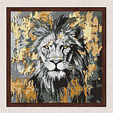 Алмазна мозаїка/вишивка Золотий лев 40*40 см Ідейка AMO 8259, фото 3