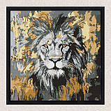 Алмазна мозаїка/вишивка Золотий лев 40*40 см Ідейка AMO 8259, фото 4