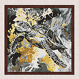 Алмазна мозаїка/вишивка Золота черепаха 40*40 см Ідейка AMO 8262, фото 3