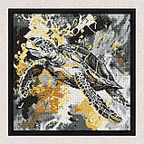 Алмазна мозаїка/вишивка Золота черепаха 40*40 см Ідейка AMO 8262, фото 4