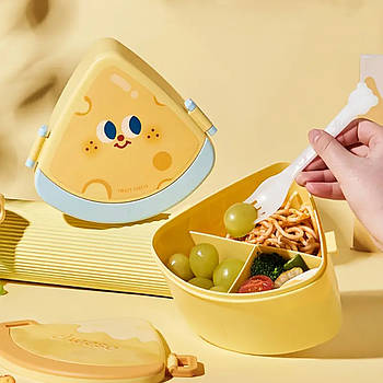 Ланч-бокс + столові прилади "Піца" / Контейнер для їжі / Ланч бокс / Судок для їжі