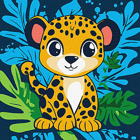 Картина за номерами Для дітей. Милий леопард 30*30 см Ідейка KHO 1271