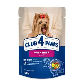 Клуб 4 лапи пауч з яловичиною у желе для собак дрібних 0,1 кг (Club 4 Paws Premium Small Breeds)
