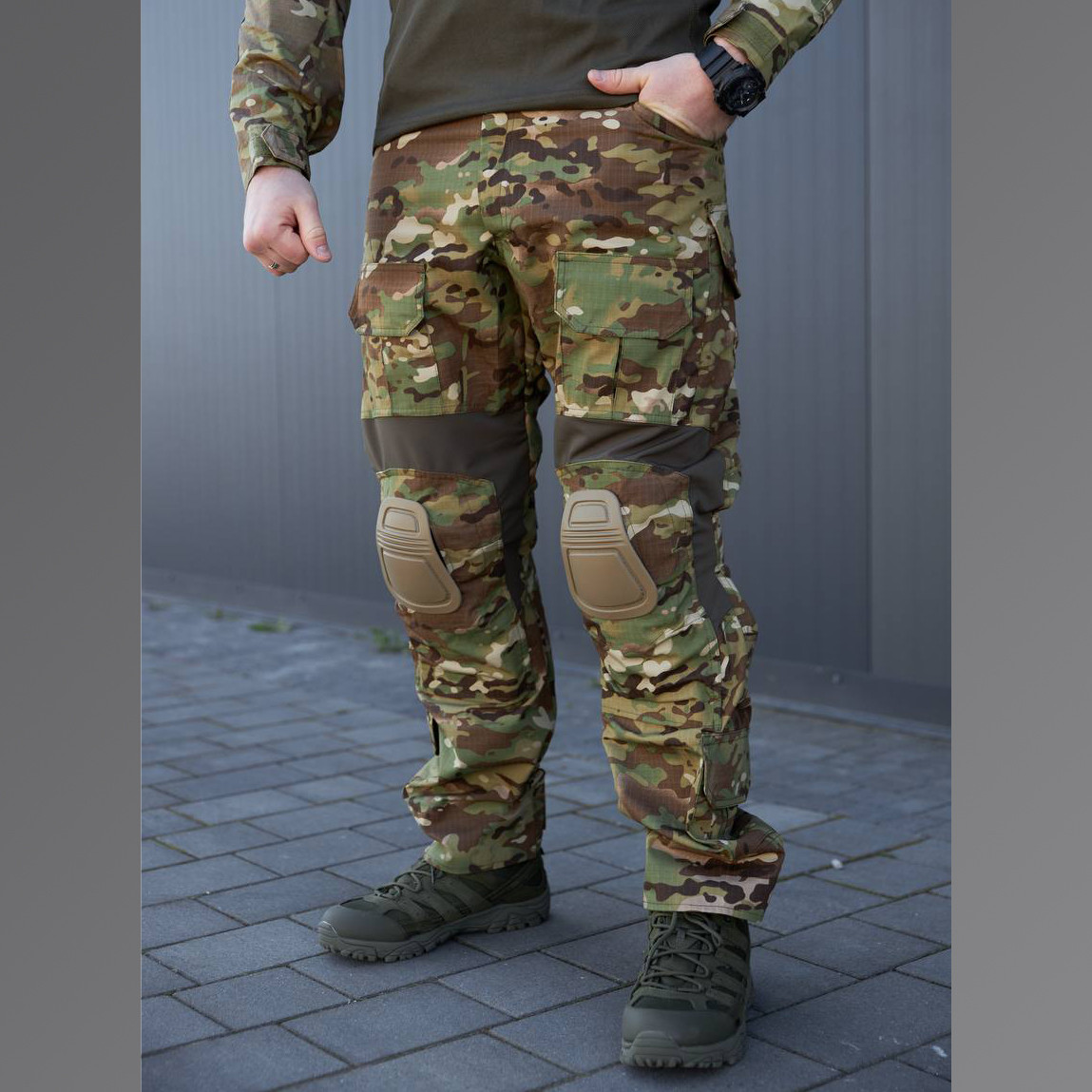 🔥 Тактичні штани з наколінниками "FLEX" (Multicam) нацгвардії, нгу, всу, зсу, мультика, карго, ссо, фото 1