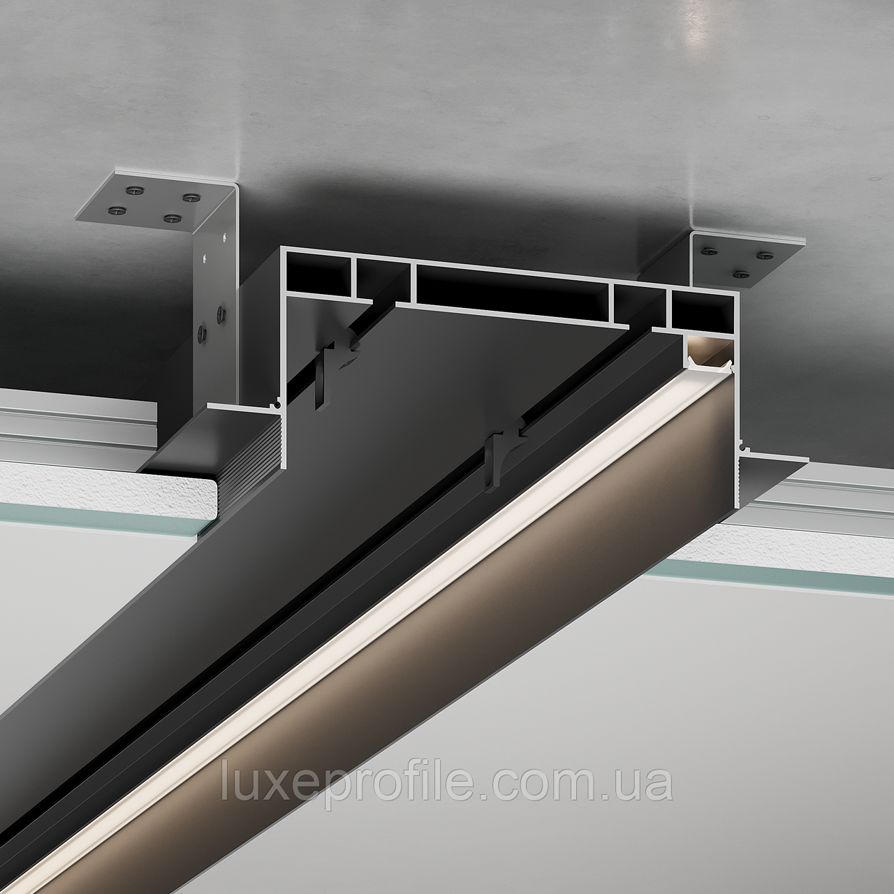 Карниз прихованого монтажу SD 3.0 чорний, фото 1