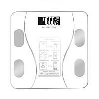 Ваги смарт електронні до 180 кг з Bluetooth A-8003, Білі / Підлогові ваги з додатком для Android та IOS