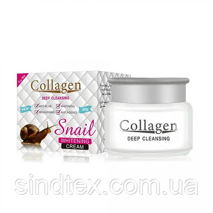 Колагеновий крем для обличчя Collagen Deep Cleansing з муцином равлика, 80гр, фото 2