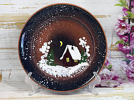 Глиняна порційна тарілка Керамклуб Зима d 25 см