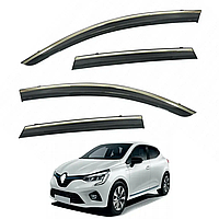 Дефлектори вікон HAWK на Mitsubishi Colt 2023+ Вітровики з хром-смужкою Хавк на Міттсубісі Кольт