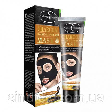 Маска-Плівка для обличчя проти чорних цяток Charcoal Snake Aichun Beauty, 120мл, фото 2