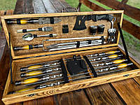 Набір шампурів у кейсі. Подарунковий набір для барбекю. 27 предметів