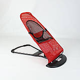 Дитячий шезлонг качалка до 13 кг (70х58х39см) Червоний / Шезлонг для новонароджених / Крісло качалка дитяча, фото 10