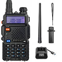 Рація Baofeng UV-5R до 5км, на 1800 мАг, 5 Вт / Радіостанція для полювання та риболовлі