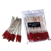 Щіточки одноразові для брів 50 шт червоні Lilly Beaute