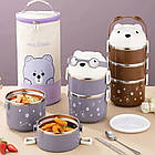 Ланч бокс із нержавіючої сталі на 2 відділення / Ланч-бокс /Контейнер для їжі / Бокс для ланчу, фото 6