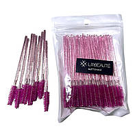 Щіточки одноразові для брів 50 шт рожеві Lilly Beaute
