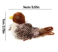 Інтерактивна літаюча іграшка пташка GiGwi "Горобець" для котів, коричнева, фото 3