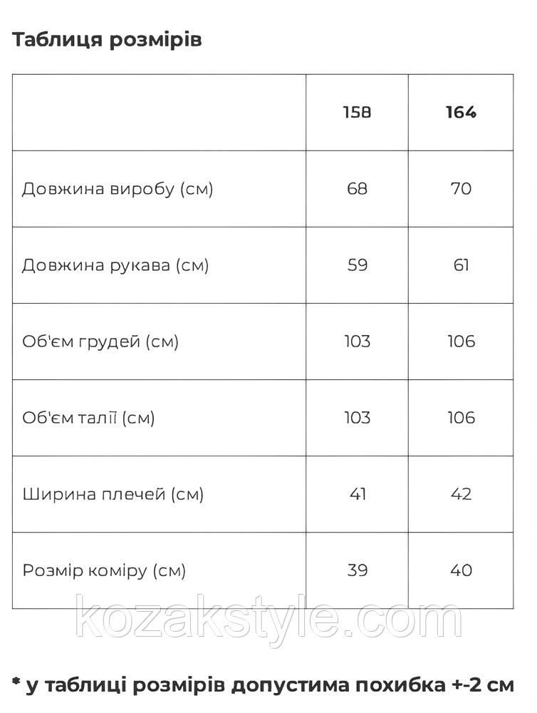 Таблиця розмірів