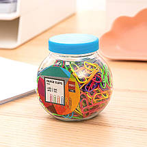 Скріпки Deli 0053 мікс 29мм, круглі, кольорові, 200 шт/упаковка, Набір скріпок, Скріпки кольорові, фото 4