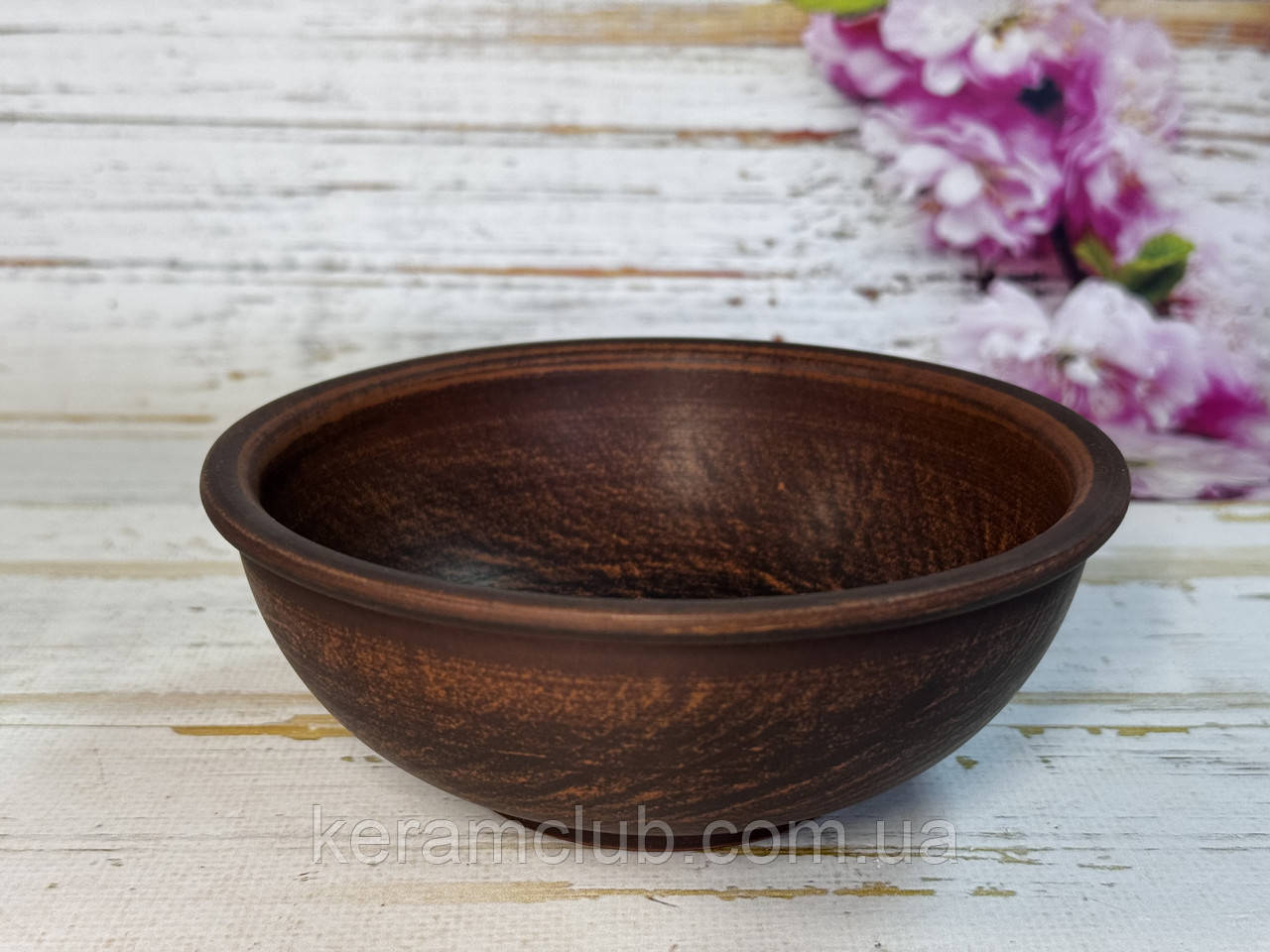 Піала супова з червоної глини V 450 мл h 6 см d 14.5 см