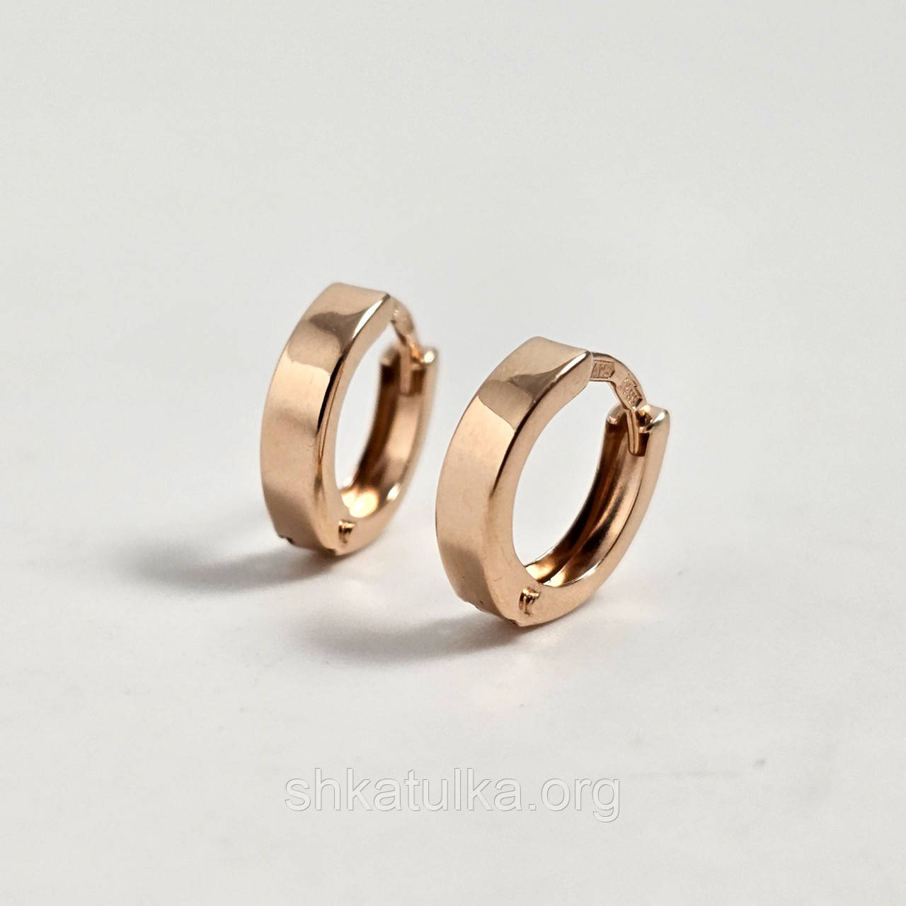 Сережки кільця золоті гладкі конго без каменів