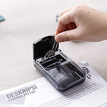 Скріпкотримач Deli 988 чорний, пластиковий корпус із магнітом, фото 4