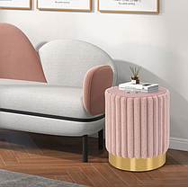 Пуф Costway Rosa велюровий на металевій основі, фото 5