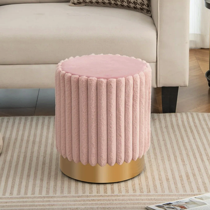 Пуф Costway Rosa велюровий на металевій основі, фото 1