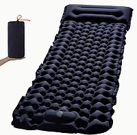 Надувний матрац з подушкою | Туристичний каремат з вбудованою системою накачування
