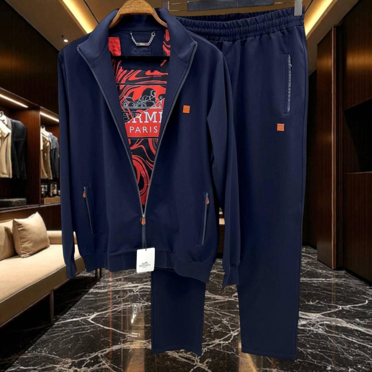 Чоловічий спортивний костюм HERMES батал CK10006 синій, фото 1