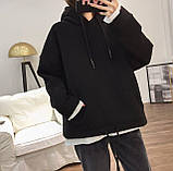 Базове худі жіноче з капюшоном, кишеня-кенгуру, тринитка на флісі 42-46, фото 5