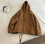 Базове худі жіноче з капюшоном, кишеня-кенгуру, тринитка на флісі 42-46, фото 7