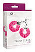 Наручники S Pleasures Furry Cuffs Pink з пухнастим оздобленням, 2 ключі в комплекті, фото 2