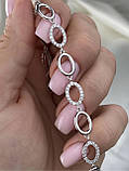 Срібний жіночій браслет з покриттям родій, фото 3