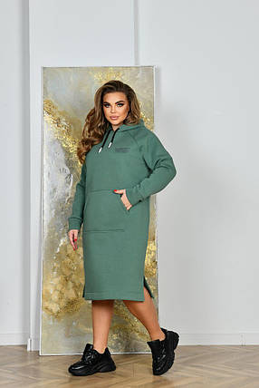Сукня на флісі "Левел" м'ята великого розміру батал Розміри: 52.54.56.58, фото 2