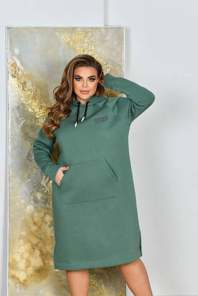 Сукня на флісі "Левел" м'ята великого розміру батал Розміри: 52.54.56.58, фото 1