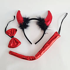 Комплект обруч хвіст метелик Чортика Диявола на Хелловін