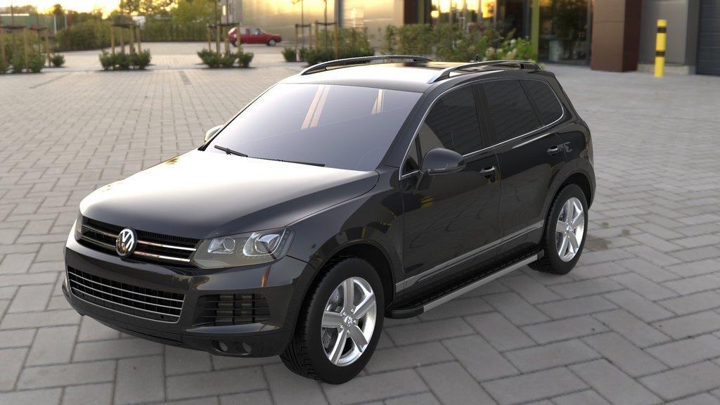 Бокові пороги Duru (2 шт., алюміній) для Volkswagen Touareg 2010-2018 рр, фото 1