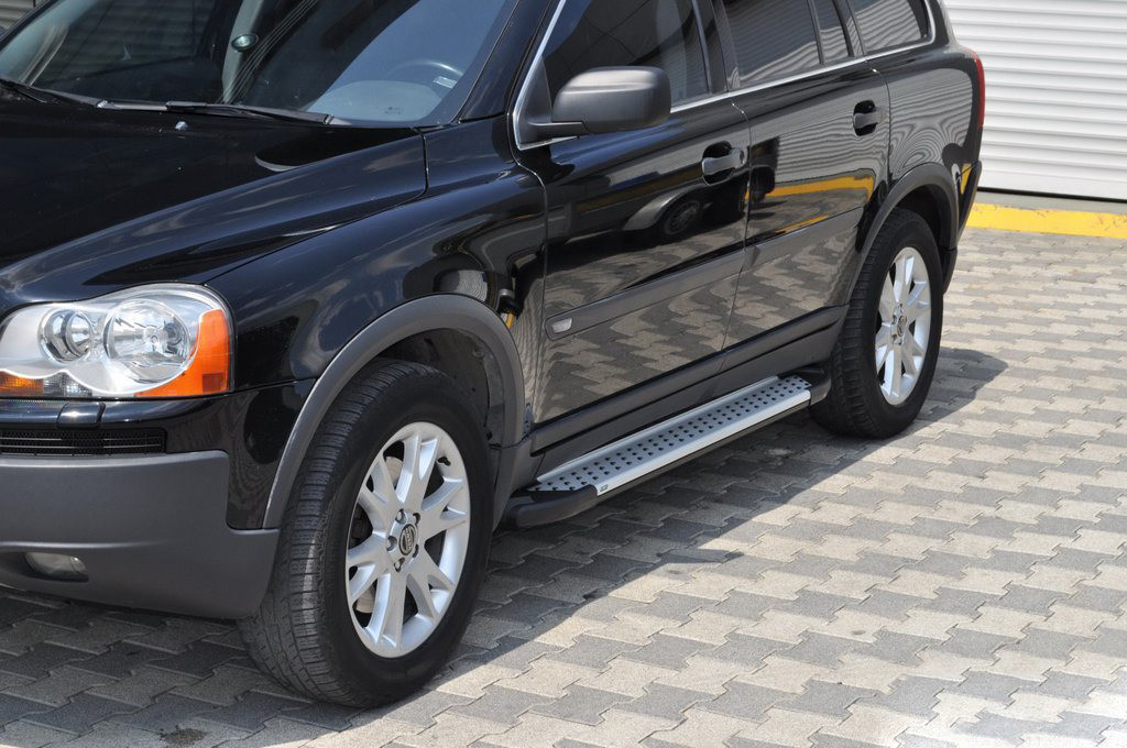 Бокові пороги Allmond Grey (2 шт., алюміній) для Volvo XC90 2002-2014 рр, фото 1