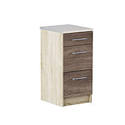 Кухня секція 40 Низ 3 шухляди Еко Еверест Без стільниці (400х456х820 мм) Сонома/Трюфель