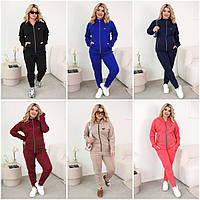 Жіночий осінній спортивний костюм ЛЮКС ЯКОСТІ батал на блискавці 50-52, 54-56, 58-60 чорний, темно-синій, мокко, електрик, бордо