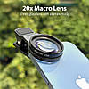 Макролінза об'єктив на телефон 2 в 1 37 мм 15X макрооб'єктив 30X 4K HD (2 лінзи — макролінза 37 мм 15X), фото 2