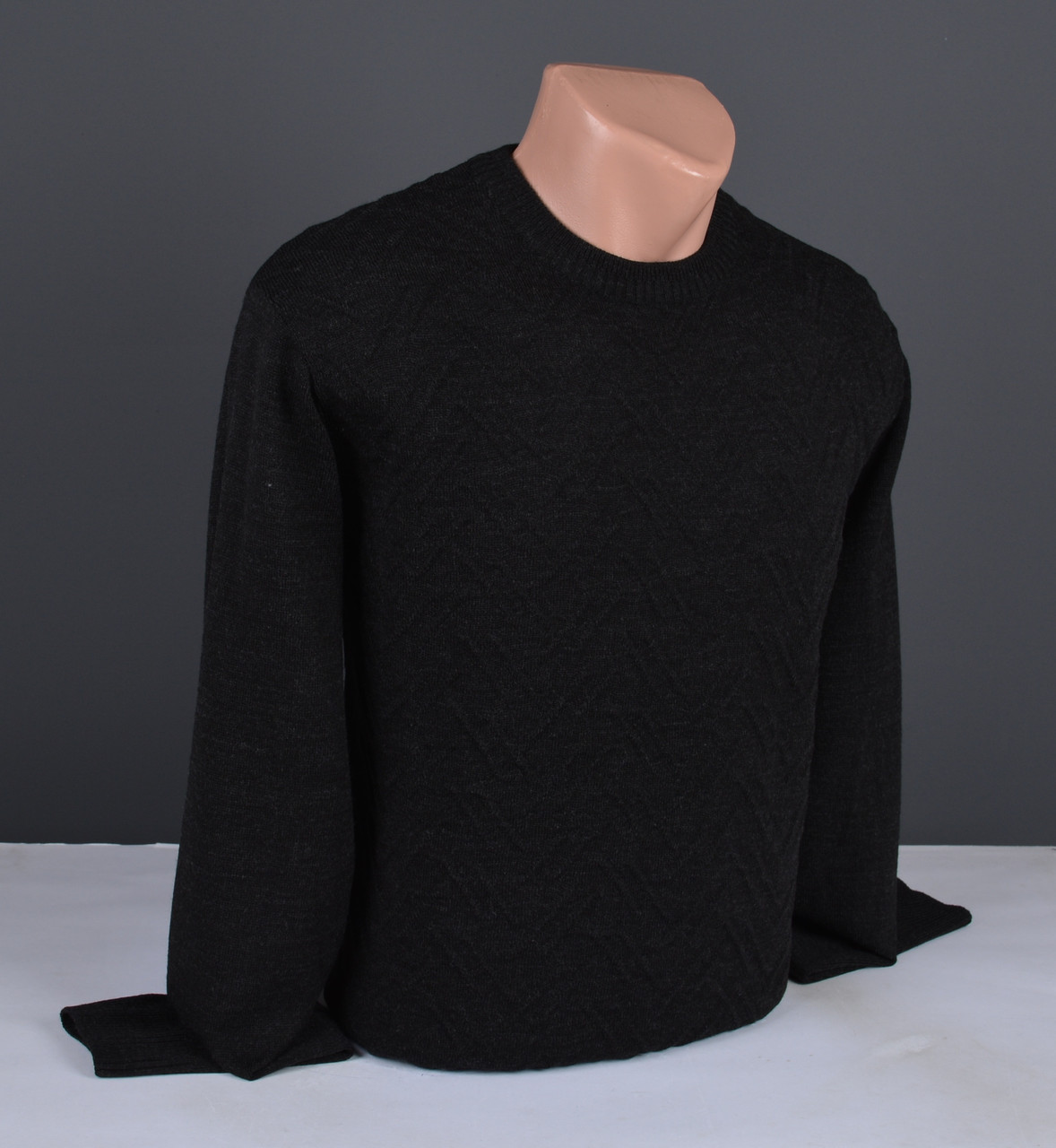 Чоловічий светр великого розміру | чоловічий джемпер чорний Туреччина 9317 Б, фото 1