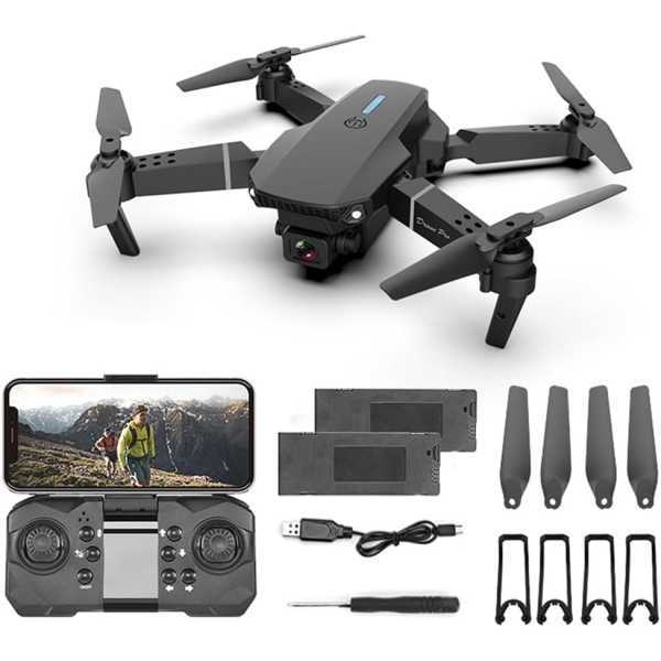 Дитячий квадрокоптер E88 PRO дрон для дітей з камерою HD, FPV до 20 хв. польоту \ кейс, фото 1